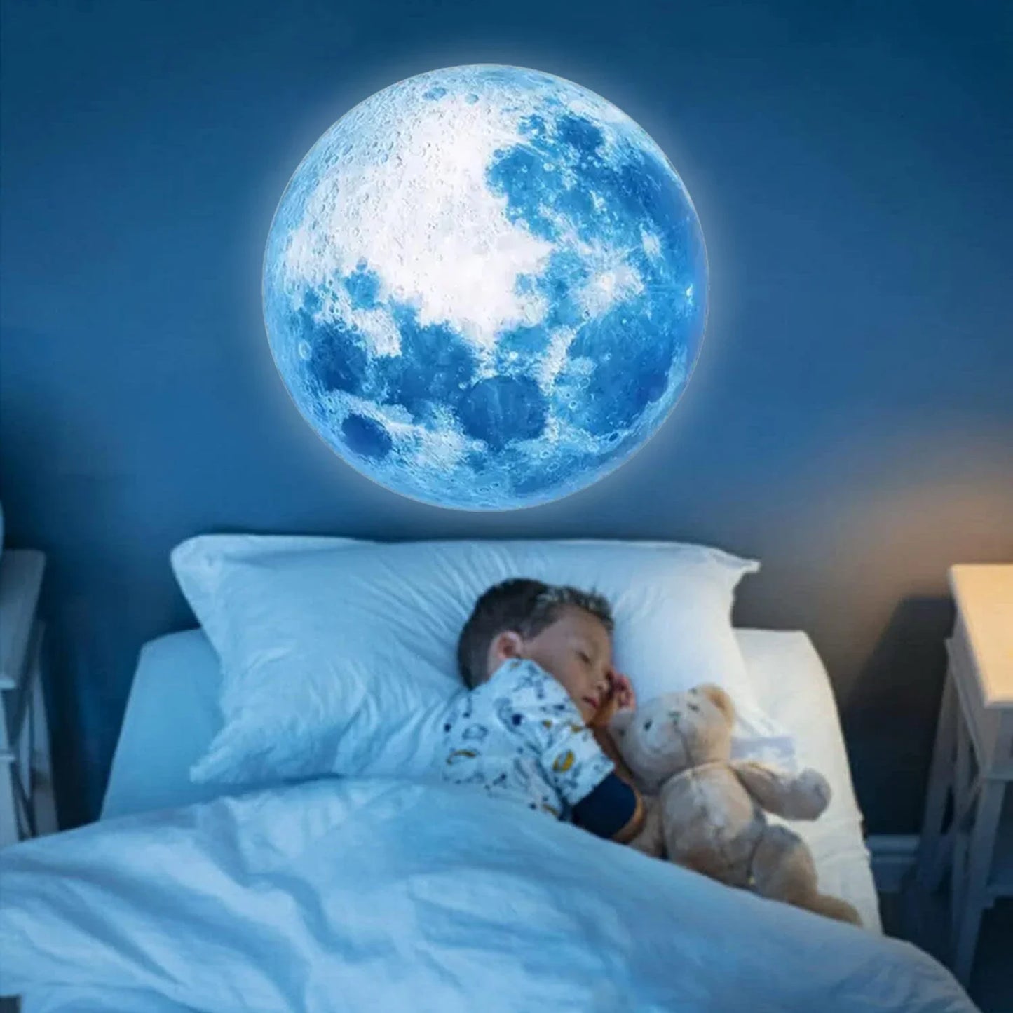 Lampe Projecteur 3D Lune & Étoiles – Veilleuse LED Galaxie USB Économique