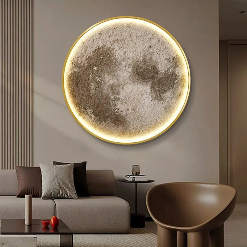 Applique Murale LED Lune Moderne – Lampe Murale Télécommandée Design pour Salon, Chambre ou Hôtel